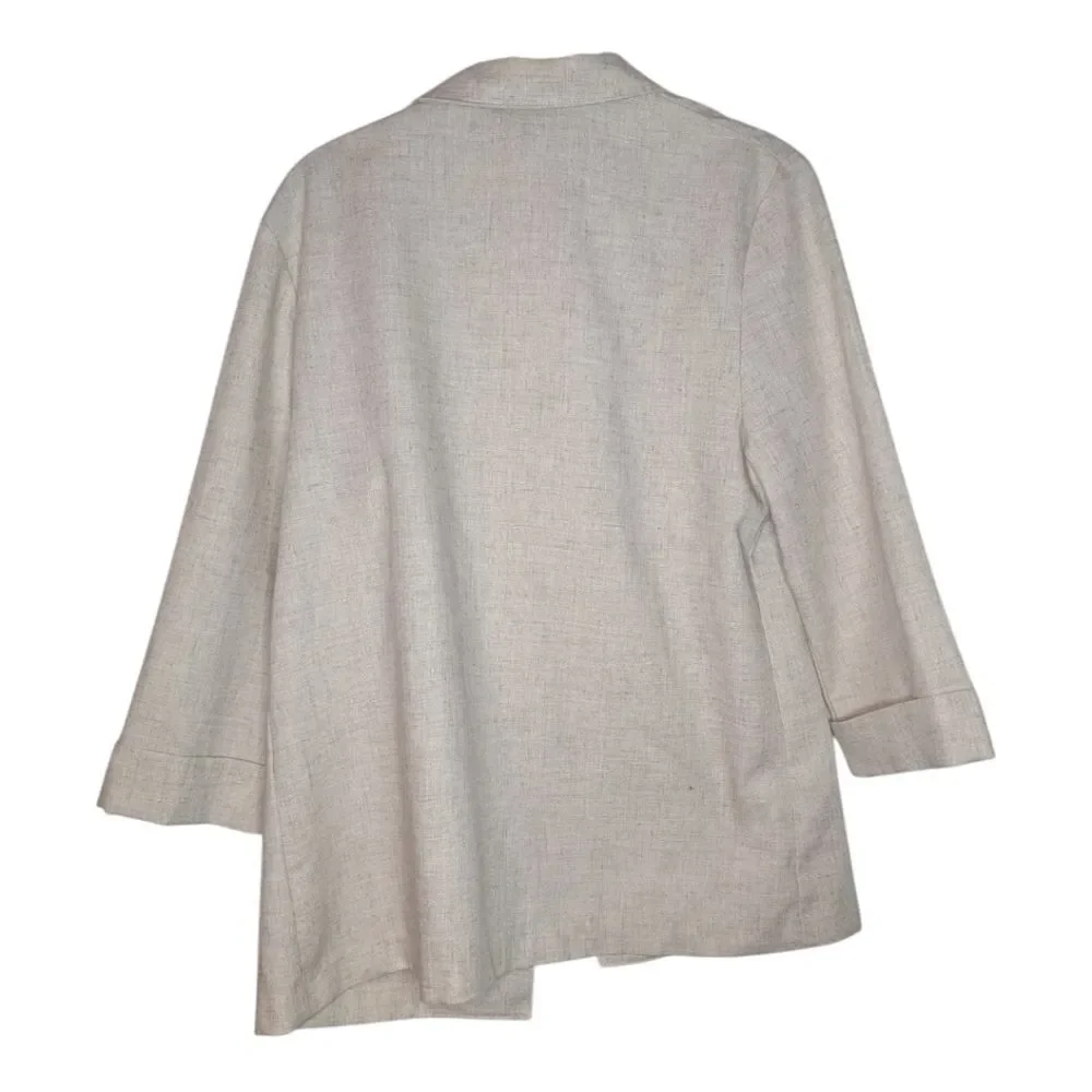 Women's Alfred Dunner Linen Blend Cream Beige Blazer, Size 10